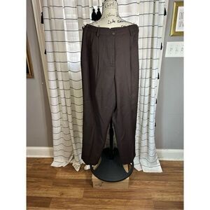 Vintage Liz Claiborne Sport Pants Womens 10 Dress Pleated Tapered Leg High Brown